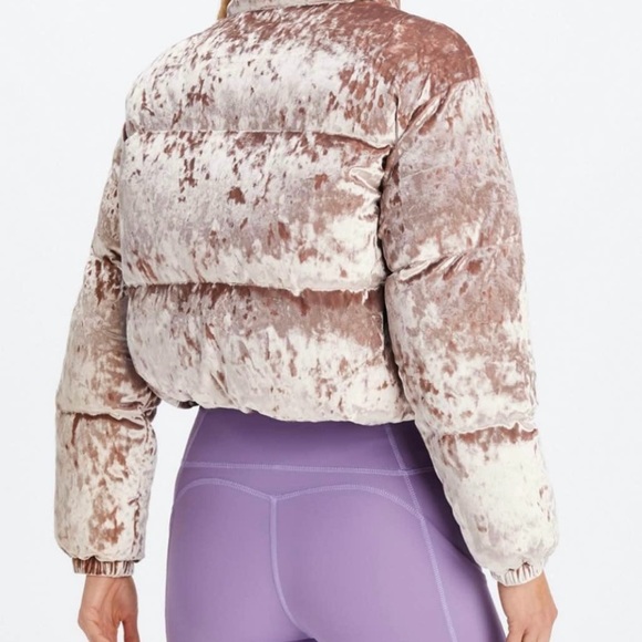 Fabletics crushed velvet puffer coat. - Picture 2 of 4